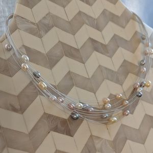 18 Inch Floating Pearls Necklace